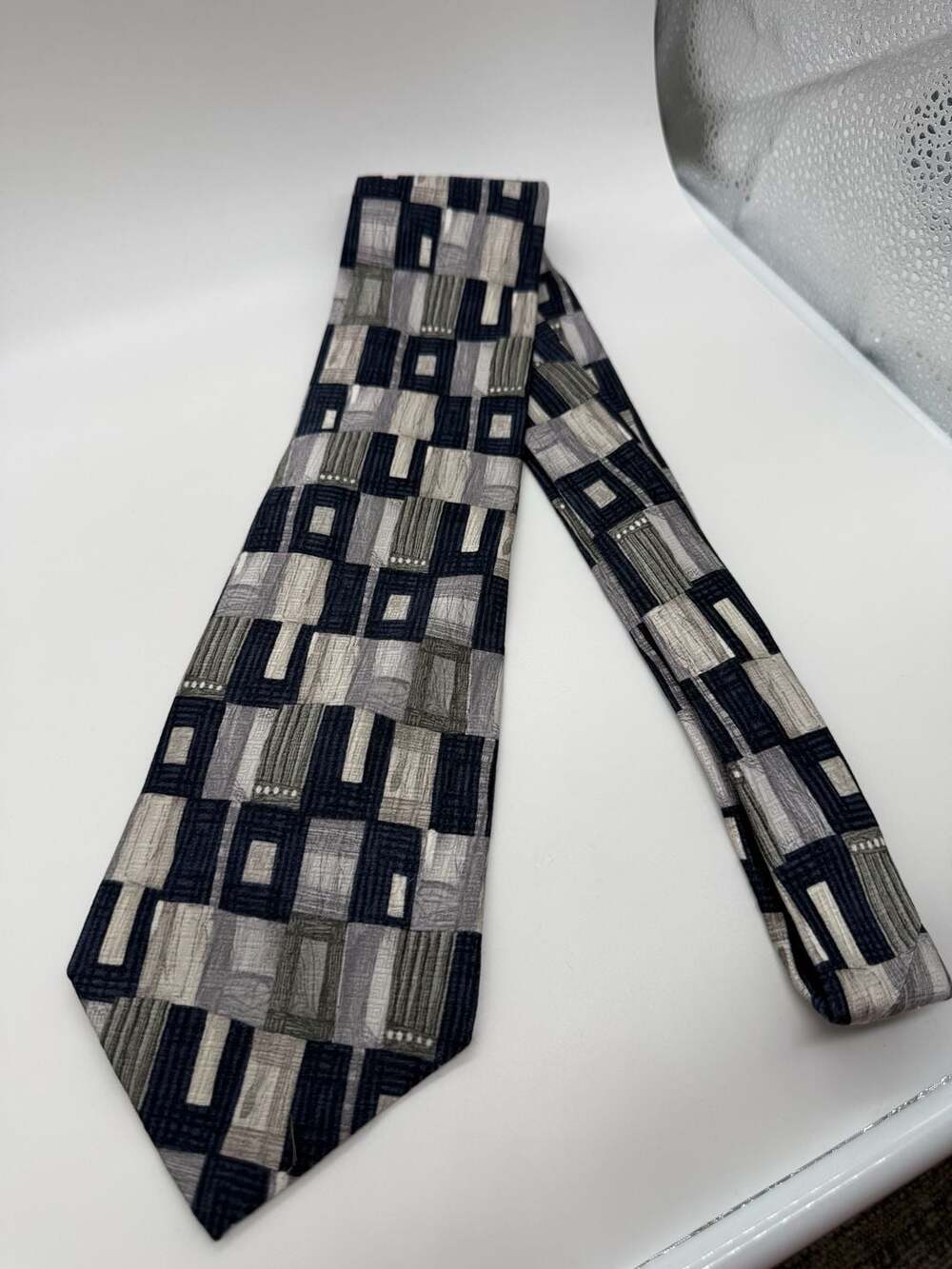 Pierre Cardin Geometric Pattern Necktie